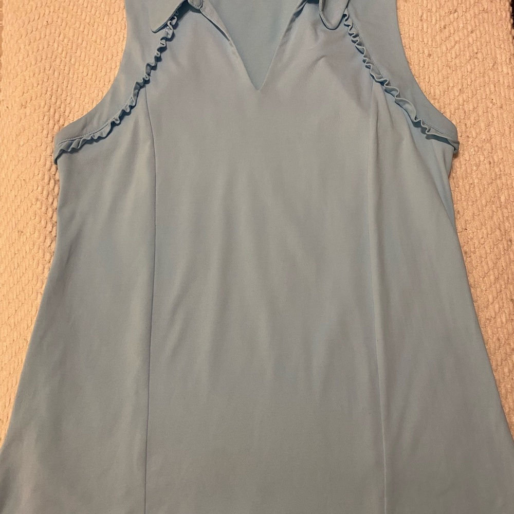 Lilly Pulitzer Martina Light Blue Ruffle Tank Top
